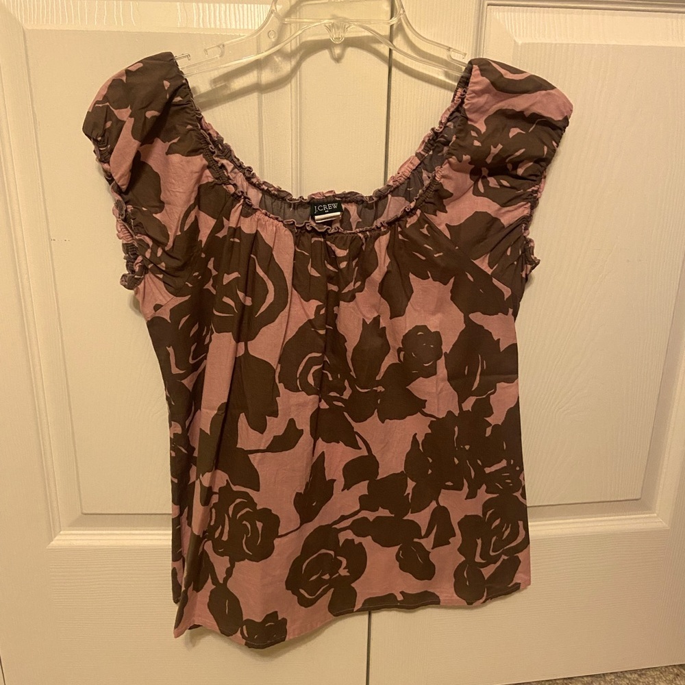 J crew Factory floral rose top size small 100% cotton lightweight